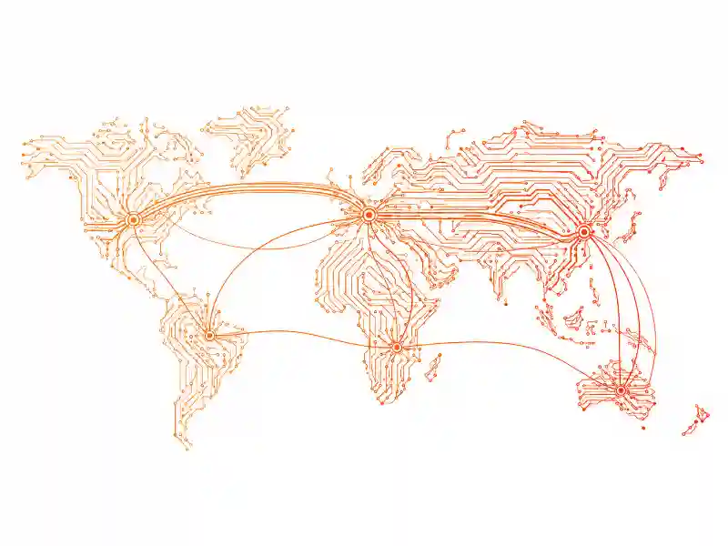 home 18 Digital illustration of electronic circuit pathways wrapping around a globe symbolizing instant PCB quote
